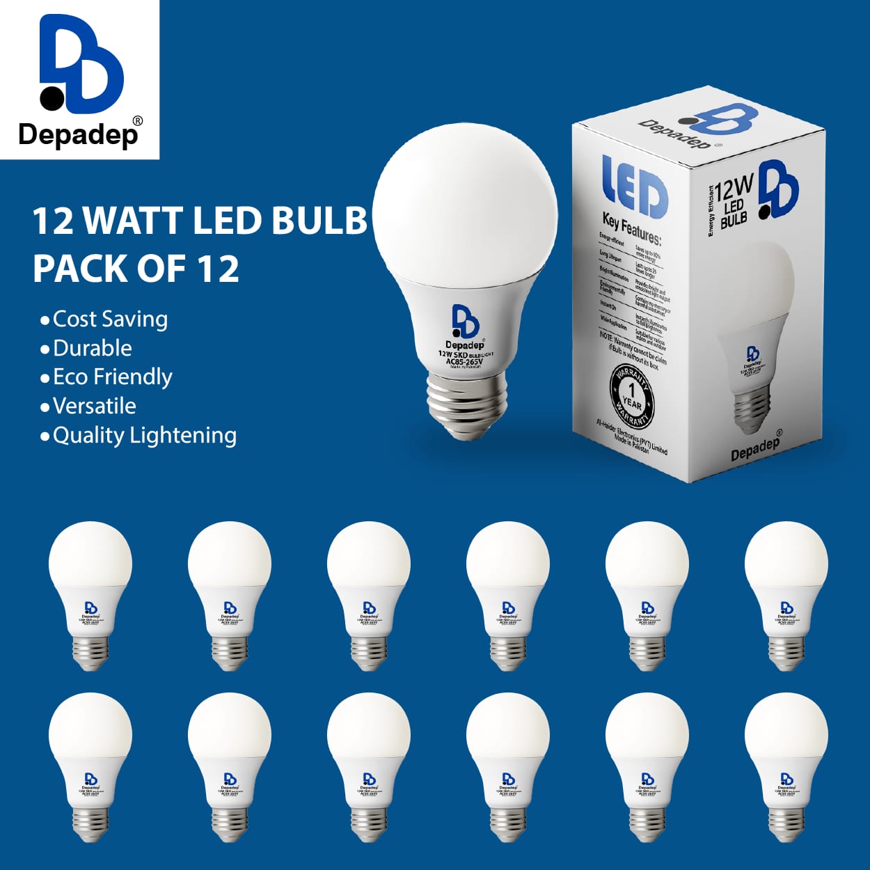 12 Watt LED Bulb Pack Of 12