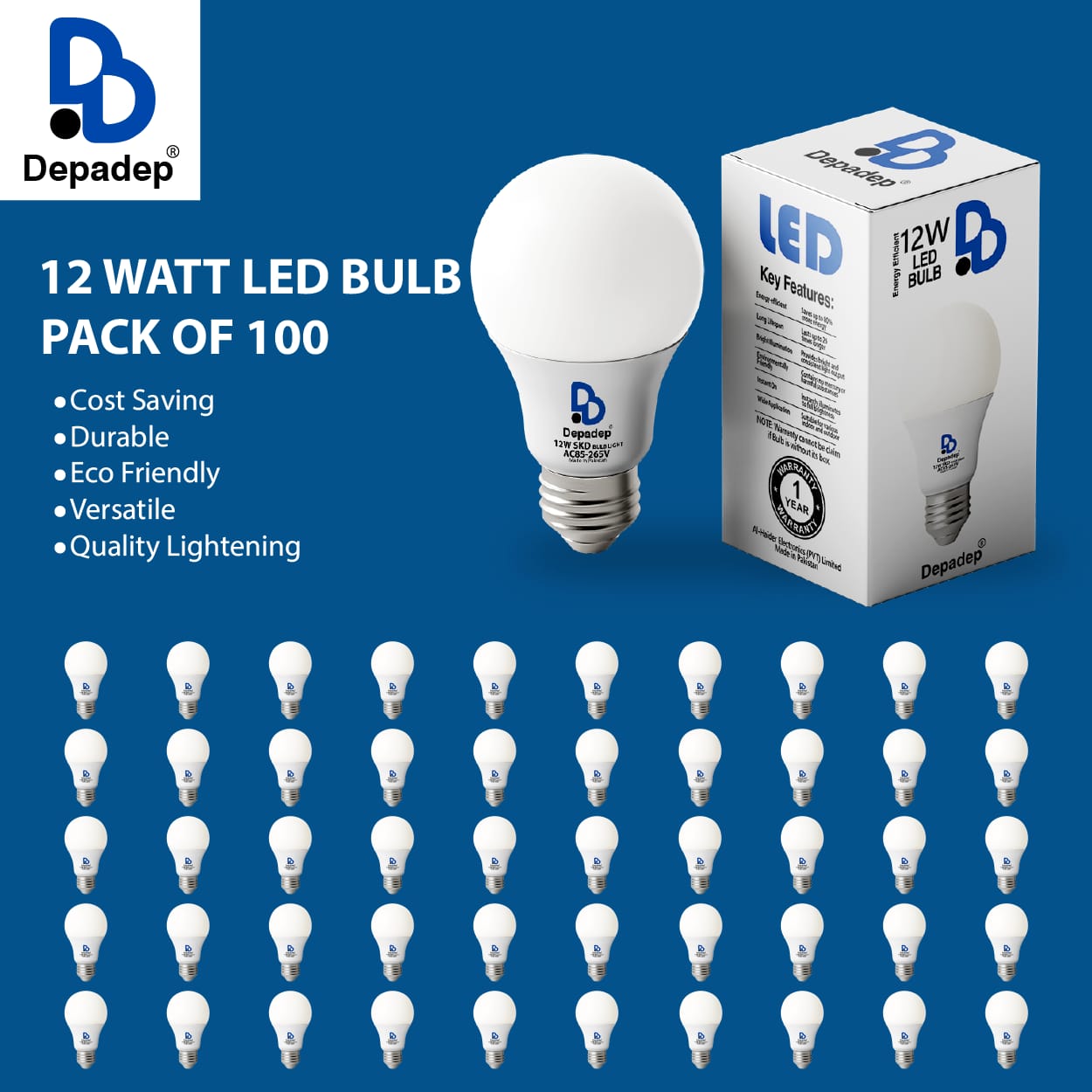 12 Watt LED Bulb Pack Of 100